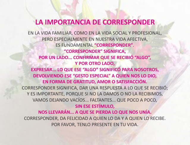 La importancia de corresponder